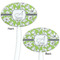 Wild Daisies White Plastic 7" Stir Stick - Double Sided - Oval - Front & Back