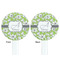 Wild Daisies White Plastic 7" Stir Stick - Double Sided - Round - Front & Back