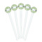 Wild Daisies White Plastic 7" Stir Stick - Round - Fan View