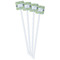 Wild Daisies White Plastic Stir Stick - Double Sided - Square - Front