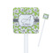 Wild Daisies White Plastic Stir Stick - Square - Closeup