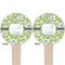 Wild Daisies Wooden 4" Food Pick - Round - Double Sided - Front & Back