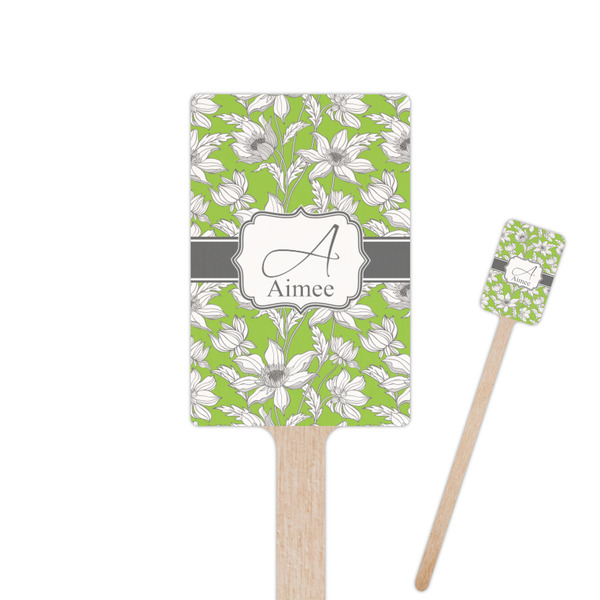 Custom Wild Daisies 6.25" Rectangle Wooden Stir Sticks - Single Sided (Personalized)