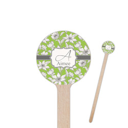 Wild Daisies 6" Round Wooden Stir Sticks - Double Sided (Personalized)