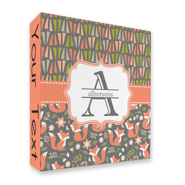 Custom Fox Trail Floral 3 Ring Binder - Full Wrap - 2" (Personalized)