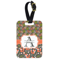 Fox Trail Floral Metal Luggage Tag w/ Name and Initial