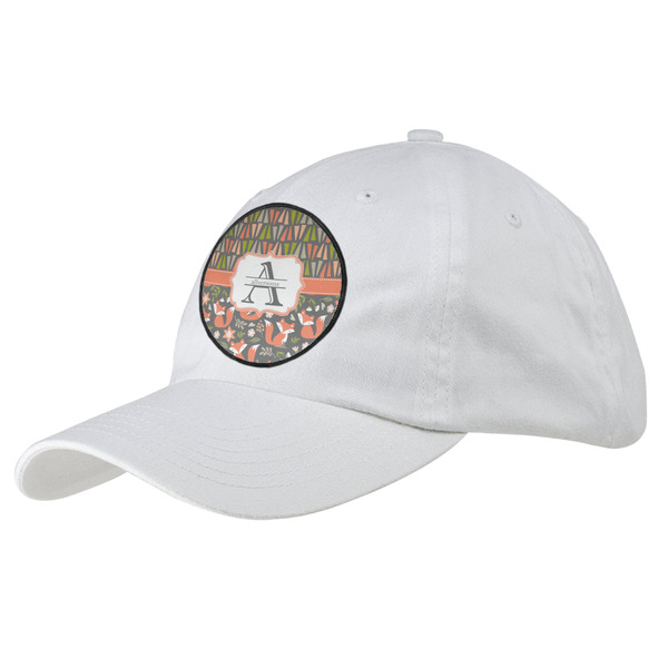 Custom Fox Trail Floral Baseball Cap - White (Personalized)