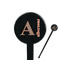 Fox Trail Floral Black Plastic 7" Stir Stick - Round - Closeup