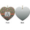 Fox Trail Floral Ceramic Flat Ornament - Heart Front & Back (APPROVAL)