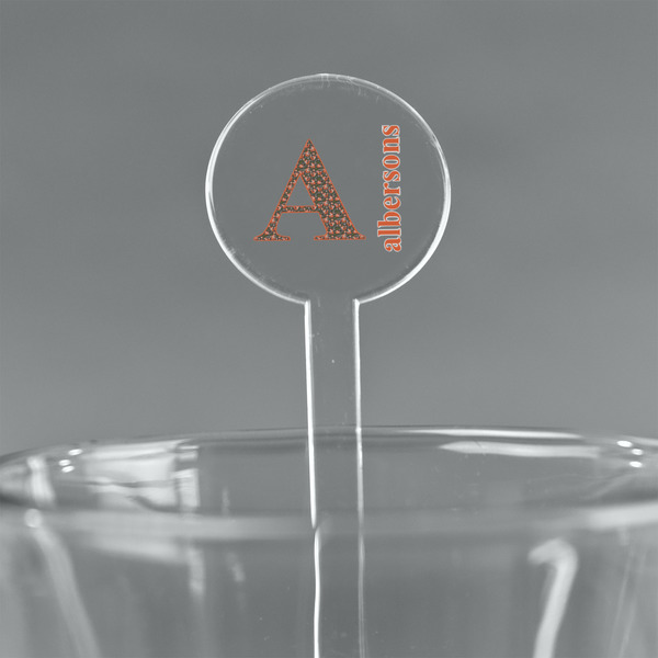 Custom Fox Trail Floral 7" Round Plastic Stir Sticks - Clear (Personalized)