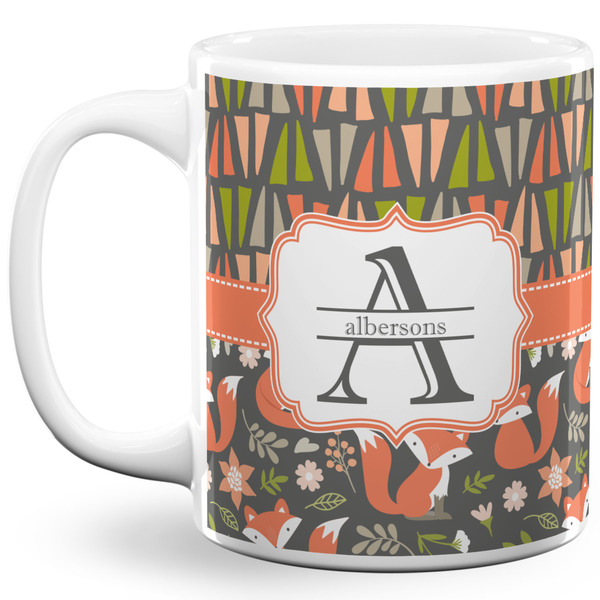 Custom Fox Trail Floral 11 Oz Coffee Mug - White (Personalized)