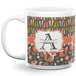 Fox Trail Floral 20 Oz Coffee Mug - White (Personalized)