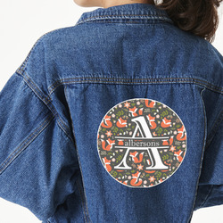 Fox Trail Floral Twill Iron On Patch - Custom Shape - 2XL - Set of 4 (Personalized)