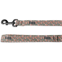 Fox Trail Floral Deluxe Dog Leash - 4 ft (Personalized)