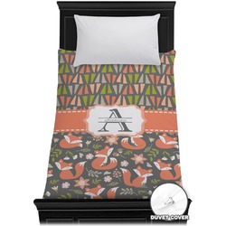 Fox Trail Floral Duvet Cover - Twin (Personalized)