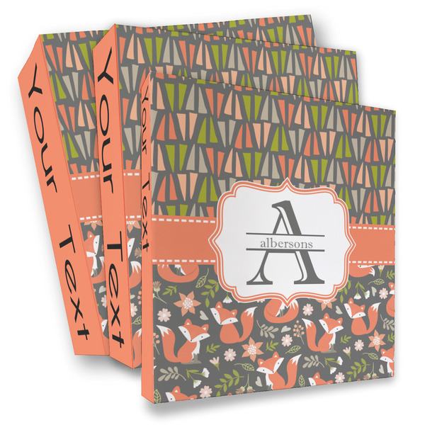 Custom Fox Trail Floral 3 Ring Binder - Full Wrap (Personalized)