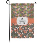 Fox Trail Floral Small Garden Flag - Double Sided w/ Name and Initial