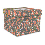 Fox Trail Floral Gift Box with Lid - Canvas Wrapped - Large (Personalized)