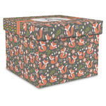 Fox Trail Floral Gift Box with Lid - Canvas Wrapped - X-Large (Personalized)