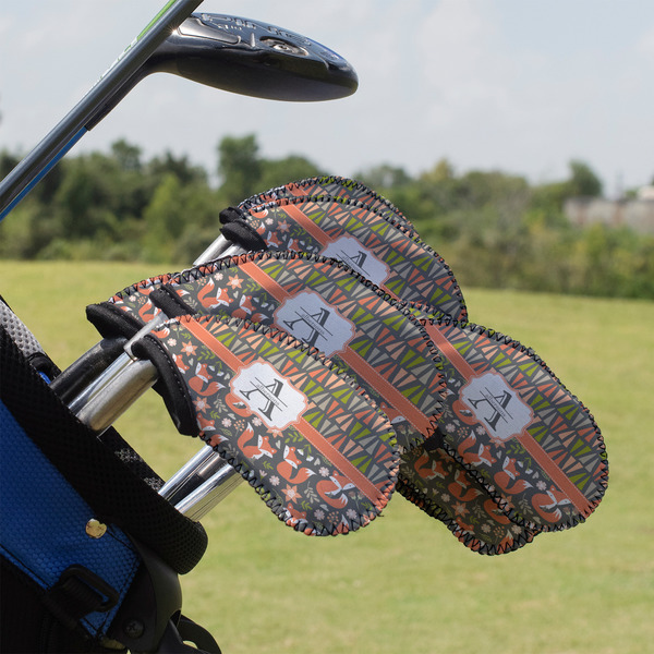 Custom Fox Trail Floral Golf Club Iron Cover - Set of 9 (Personalized)