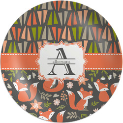 Fox Trail Floral Melamine Plate (Personalized)