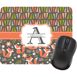 Fox Trail Floral Rectangular Mouse Pad (Personalized)