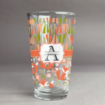 Fox Trail Floral Pint Glass - Full Print (Personalized)