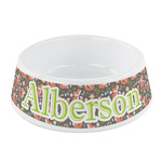 Fox Trail Floral Plastic Dog Bowl - Small (Personalized)