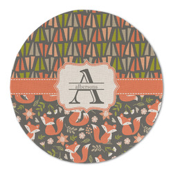 Fox Trail Floral Round Linen Placemat (Personalized)