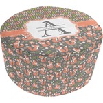 Fox Trail Floral Round Pouf Ottoman (Personalized)