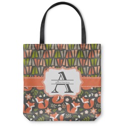 Fox Trail Floral Canvas Tote Bag - Medium - 16"x16" (Personalized)