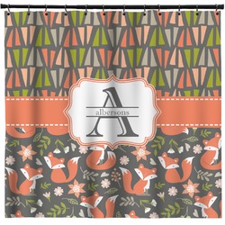 Fox Trail Floral Shower Curtain (Personalized)