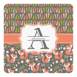 Fox Trail Floral Square Decal - Medium (Personalized)
