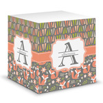 Fox Trail Floral Sticky Note Cube (Personalized)