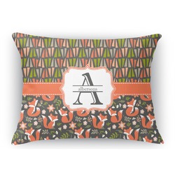 Fox Trail Floral Rectangular Throw Pillow Case (Personalized)