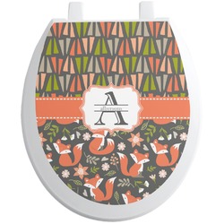 Fox Trail Floral Toilet Seat Decal - Round (Personalized)