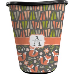 Fox Trail Floral Waste Basket - Single Sided (Black) (Personalized)