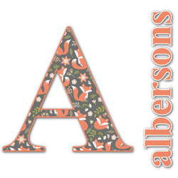 Fox Trail Floral Name & Initial Decal - Up to 18"x18" (Personalized)