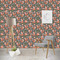 Fox Trail Floral Wallpaper Scene