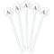 Fox Trail Floral White Plastic 5.5" Stir Stick - Fan View