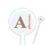 Fox Trail Floral 5.5" Round Plastic Stir Sticks - White - Single Sided (Personalized)