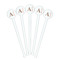 Fox Trail Floral White Plastic 7" Stir Stick - Round - Fan View