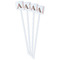 Fox Trail Floral White Plastic Stir Stick - Double Sided - Square - Front