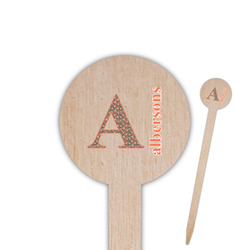 Fox Trail Floral 6" Round Wooden Food Picks - Single Sided (Personalized)