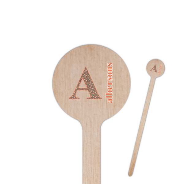 Custom Fox Trail Floral 7.5" Round Wooden Stir Sticks - Single Sided (Personalized)