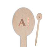 Fox Trail Floral Oval Wooden Food Picks - Double Sided (Personalized)