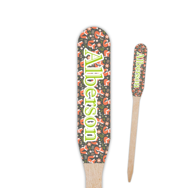 Custom Fox Trail Floral Paddle Wooden Food Picks - Single Sided (Personalized)