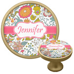 Wild Garden Cabinet Knob - Gold (Personalized)