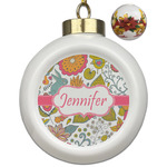 Wild Garden Ceramic Ball Ornaments - Poinsettia Garland (Personalized)