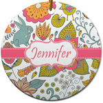 Wild Garden Round Ceramic Ornament w/ Name or Text